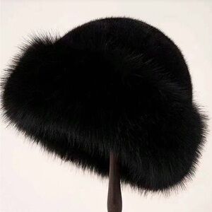 Black Faux Fur Hat